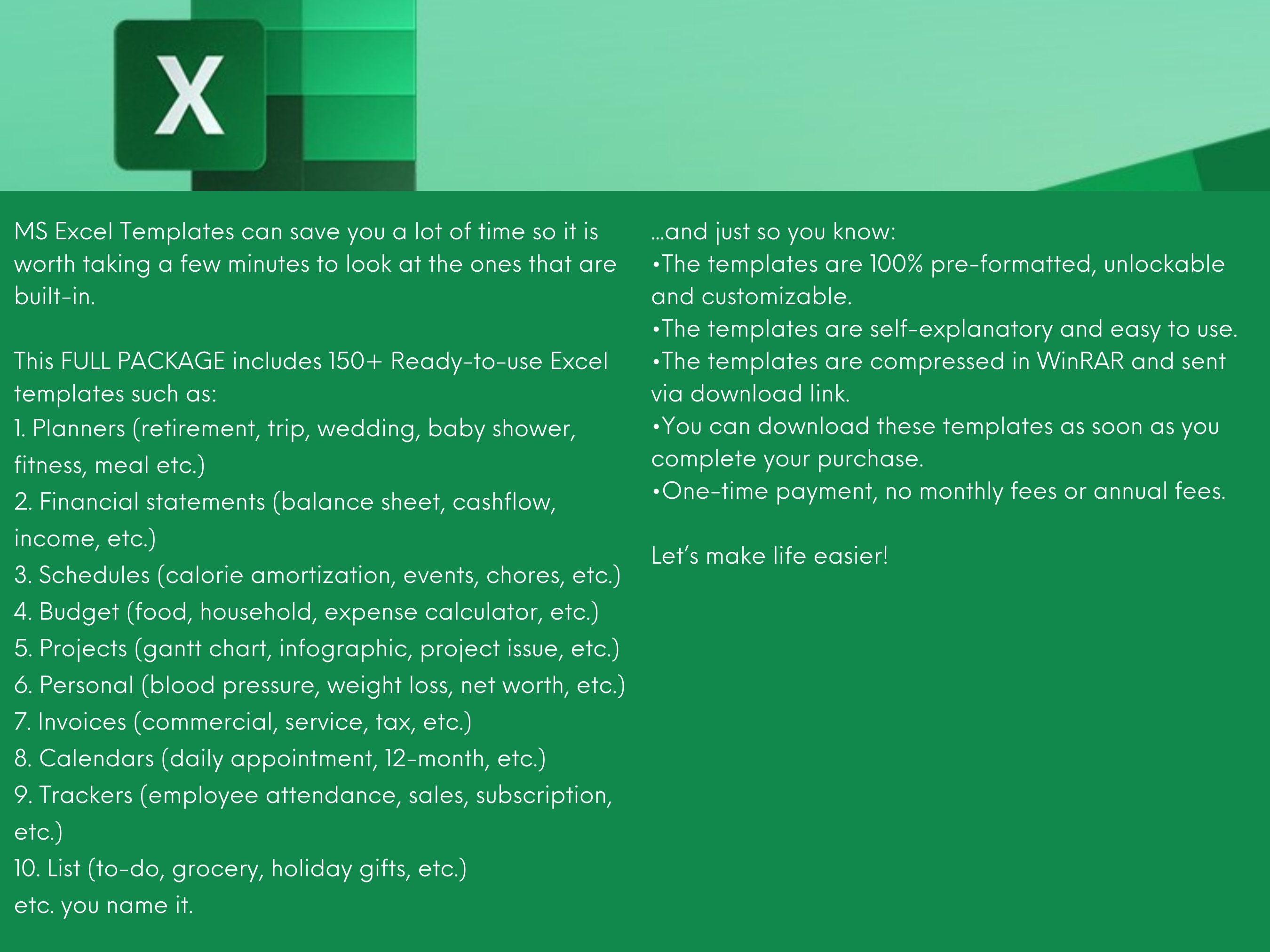 150 Excel Templates Business ǀ Personal ǀ Project ǀ Tracker Etsy UK