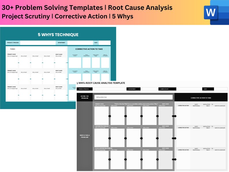 30+ Problem Solving Templates ǀ Root Cause Analysis ǀ 5 Whys ǀ Project ...