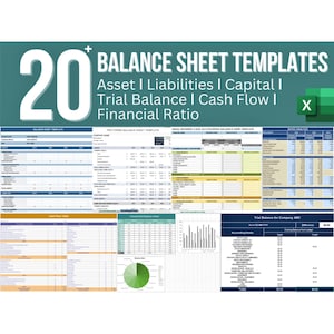 20+ Balance Sheet Templates: Asset ǀ Liabilities ǀ Capital ǀ Trial Balance ǀ Cash Flow ǀ Financial Ratio
