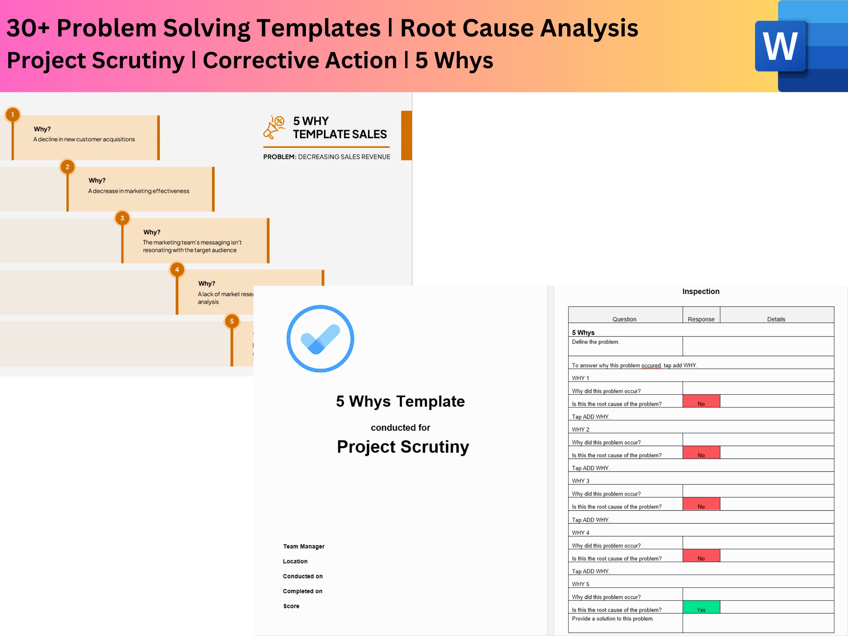30 Problem Solving Templates ǀ Root Cause Analysis ǀ 5 Whys ǀ Project ...