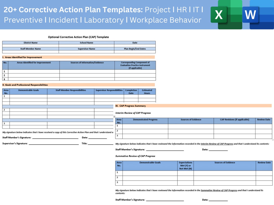 Preventative Action Plan File Sample 20+ Corrective Action Plan Templates: Project ǀ HR ǀ IT ǀ Preventive ǀ ...
