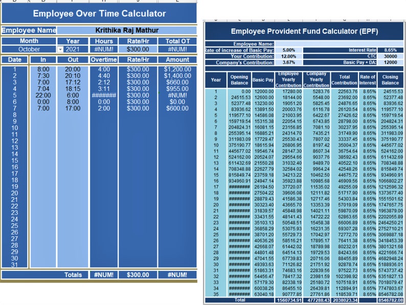 40 Salary Templates Employee Payroll ǀ Wage Calculator ǀ Etsy