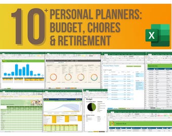 10+ Personal Planners: Budget, Chores & Retirement (Digital Download)