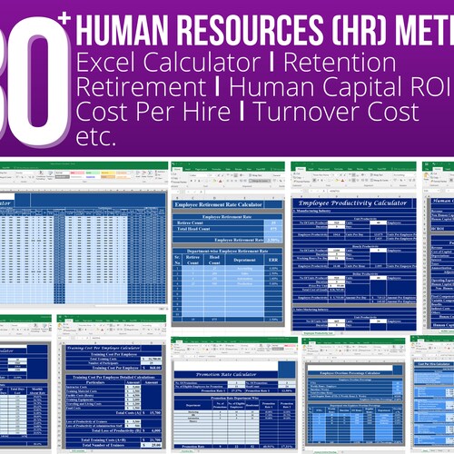 30 Human Resources HR Metrics ǀ Excel Calculator ǀ Human Etsy
