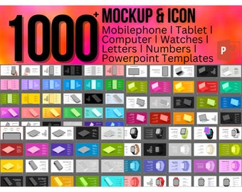 1000+ Mockup & Icon Templates: Mobilephone ǀ Tablet ǀ Computer ǀ Watches ǀ Letters ǀ Numbers ǀ Powerpoint Templates
