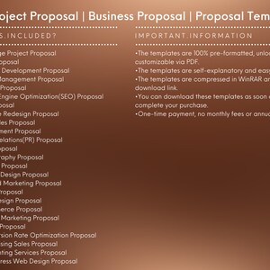 10.Recruitment Proposal
11.Public Relations(PR) Proposal
12.PPC Proposal
13.Photography Proposal
14.IT Sales Proposal
15.Interior Design Proposal
16.Inbound Marketing Proposal
17.HVAC Proposal
18.Web Design Proposal 
19.eCommerce Proposal