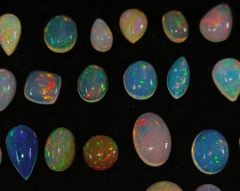 140, stuk Veel natuurlijke Ethiopische opaal cabochon AAA-kwaliteit topkwaliteit opaal cabines groot formaat witte opaal sieraden vuur opaal losse steen, 270 cts