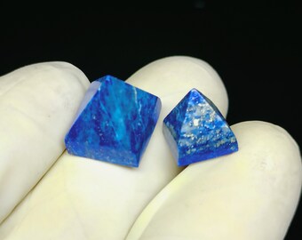 Lapis Lazuli Crystal Healing Pyramid: Chakra Balancing Stone (2 Piece)