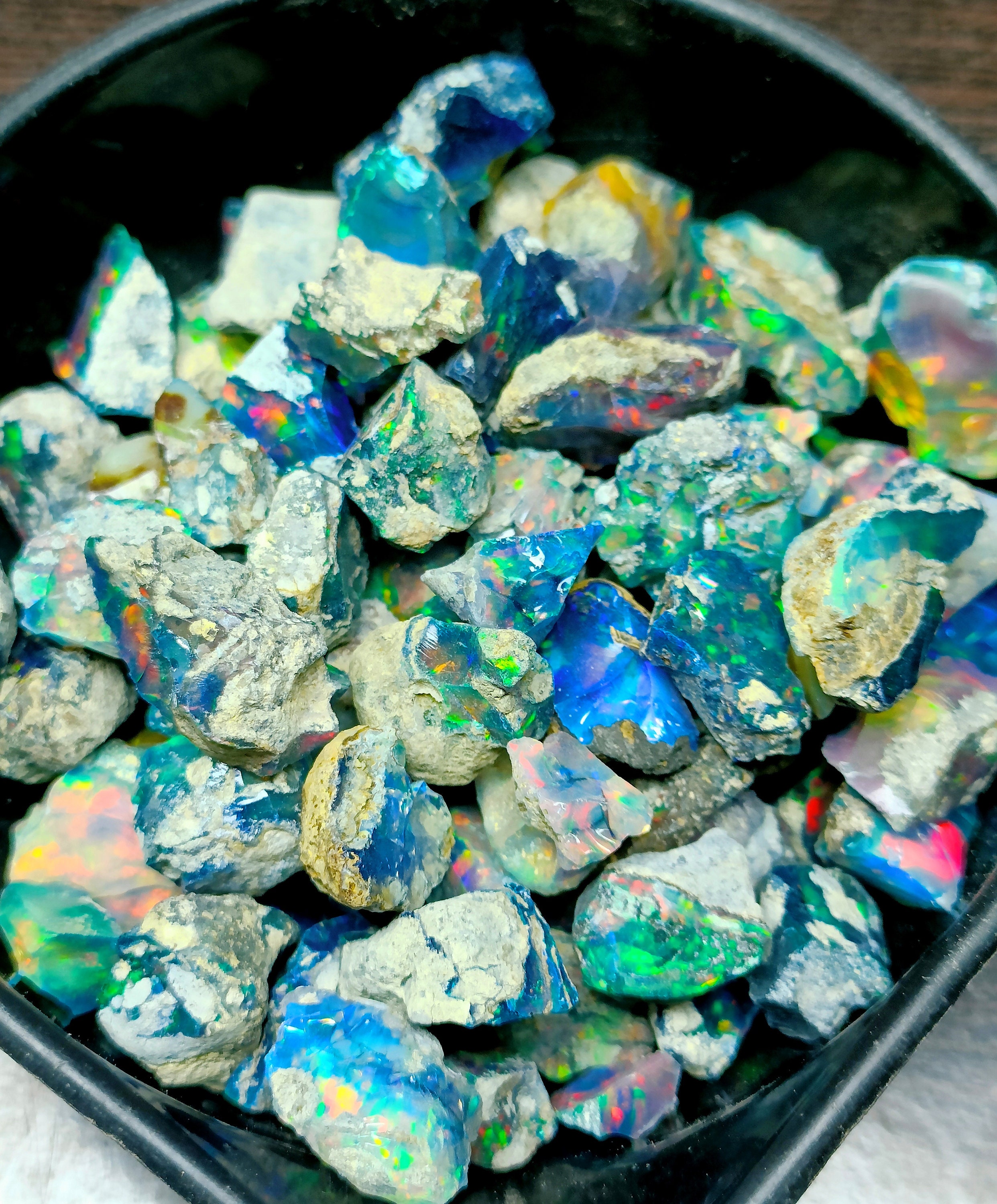 Natural Ethiopian Black Opal Rough: Welo Fire Opal Crystal (1 KG