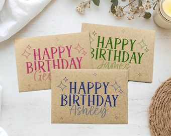 Birthday Money Envelope – Personalised Money Wallet, Gift Card Envelopes