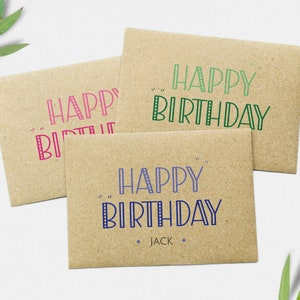 Birthday Money Envelope – Personalised Money Wallet, Gift Card Envelope, Birthday Envelopes