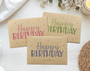 Birthday Money Envelope – Personalised Money Wallet, Gift Card Envelope, Birthday Envelopes