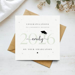 Personalised Graduation Card for Her - Congratulations on your Graduation 2026, Granddaughter, Daughter, Niece