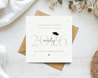 Personalised Graduation Card for Her - Congratulations on your Graduation 2026, Granddaughter, Daughter, Niece