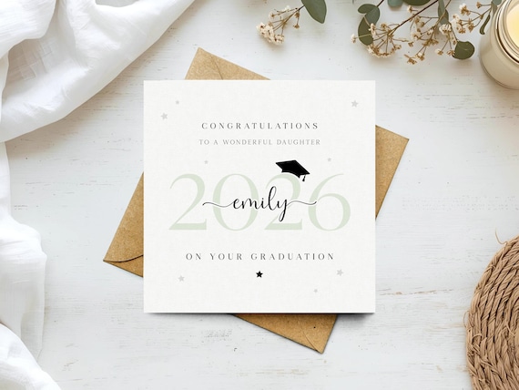 Personalised Graduation Card for Her - Congratulations on your Graduation 2026, Granddaughter, Daughter, Niece