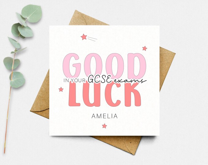 Good Luck in Your Exams Card - Personalised Good Luck in Your GCSE ...