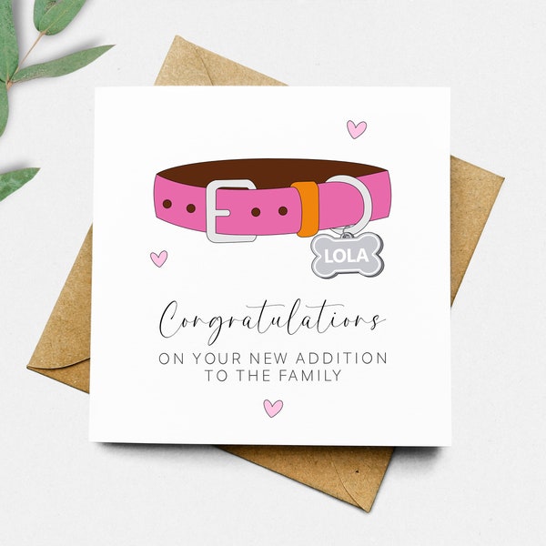 Personalised New Dog Card - Congratulations New Pet Card, New Addition to the Family, New Puppy