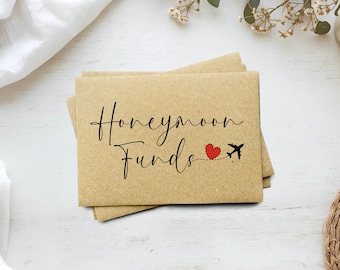 Honeymoon Funds Money Envelope, Envelope for Wedding Gift, Money Wallet, New Couple, Just Married, Honeymoon Fund