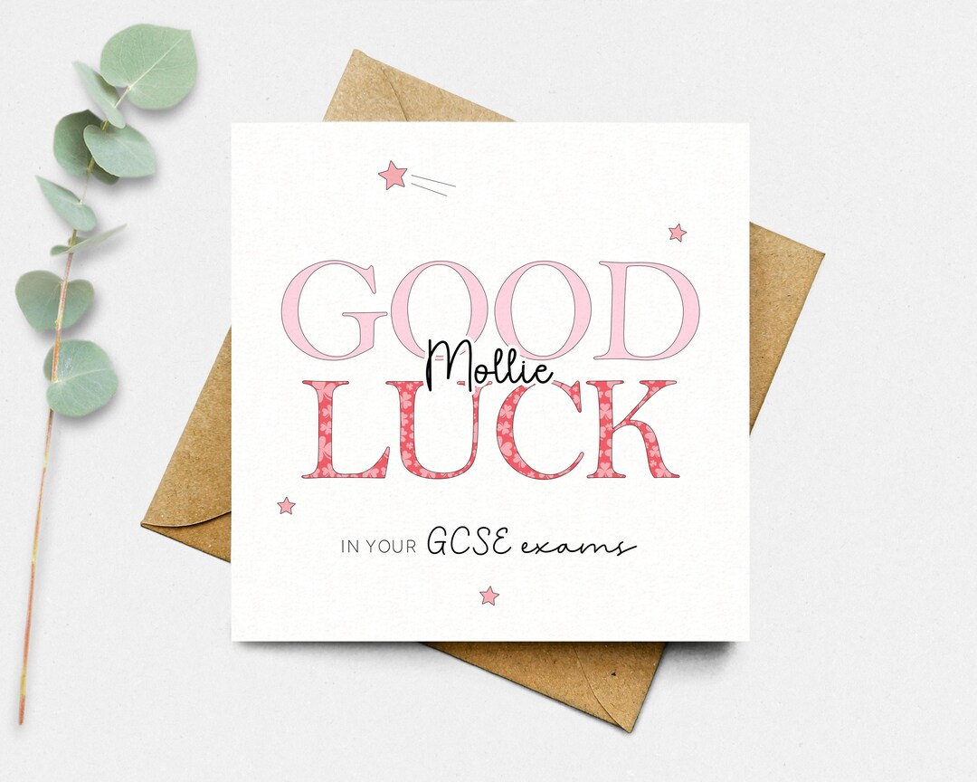 Good Luck in Your Exams Card - Personalised Good Luck in Your GCSE ...