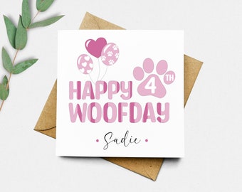 Personalised Dog Birthday Card, Birthday Card for Dog, Happy Woofday, Any Age