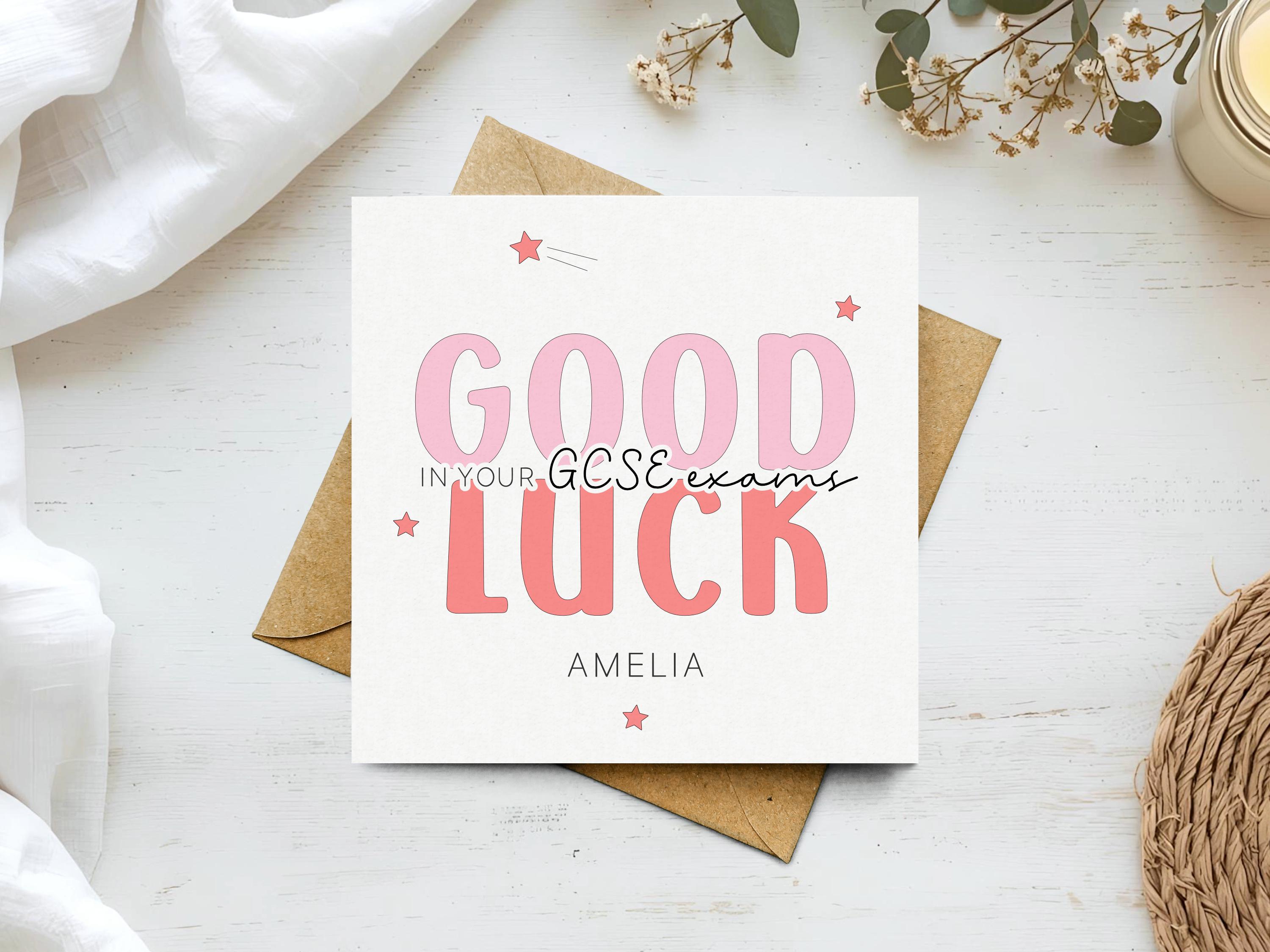 Good Luck in Your Exams Card - Personalised Good Luck in Your GCSE ...