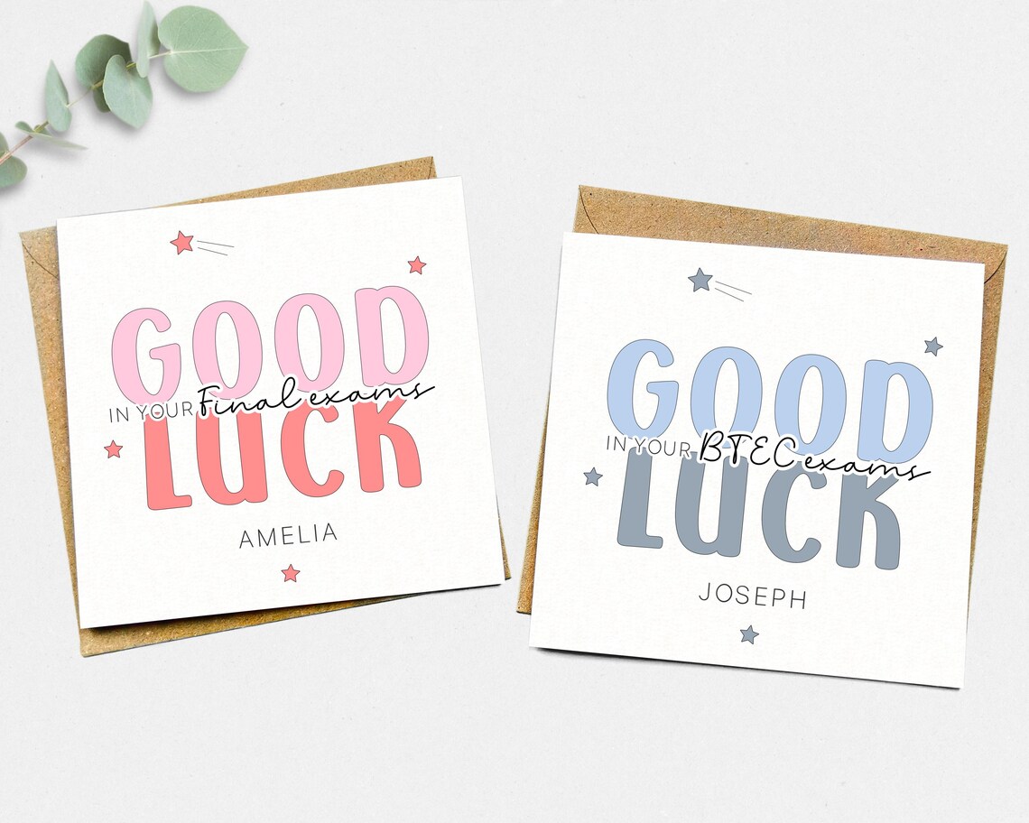 Good Luck in Your Exams Card - Personalised Good Luck in Your GCSE ...