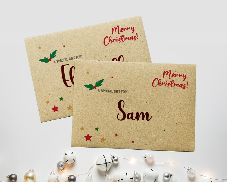 Christmas Envelope Personalised Christmas Money Wallets, Gift Card