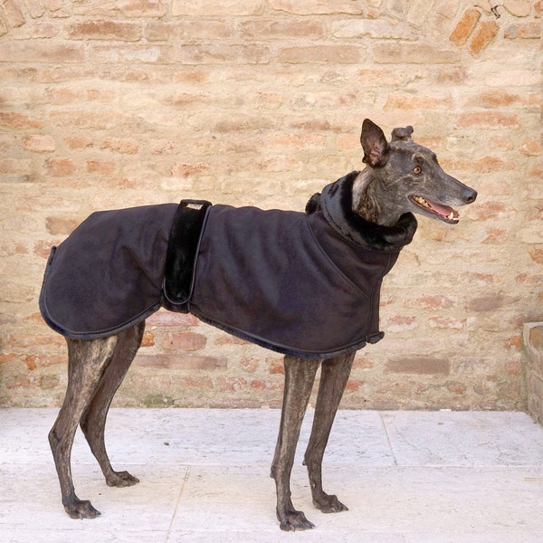 Manteau en peau de mouton écologique pour lévriers/ vêtements d'hiver pour chiens/ made in Italy/ vêtements pour galgo/ whippet/ iggy/ greyhound