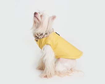 Dog leather coat/ dog winter clothes/ dog warm sweater/ pet thermal jacket/ dog clothes