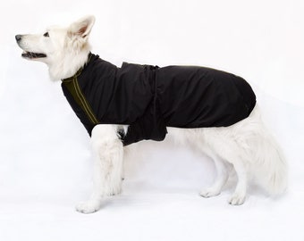 Raincoat for large dogs/ Black rain coat for dogs/ Winter clothes for dogs/ Sizes M to XXL