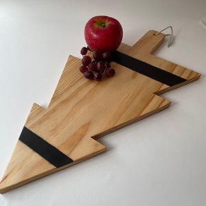 Christmas tree wood charcuterie serving board