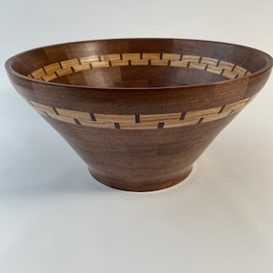 Large segmented walnut fruit bowl