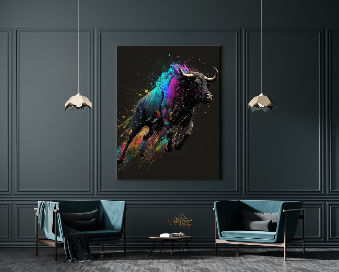 Raging Bull, Digital Art, Canvas, Framed Canvas, Canvas Pictures