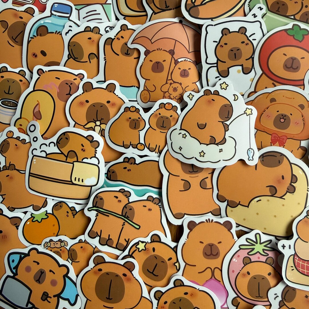 Capybara | Sticker Set - Matte Vinyl Waterproof Decals - Etsy