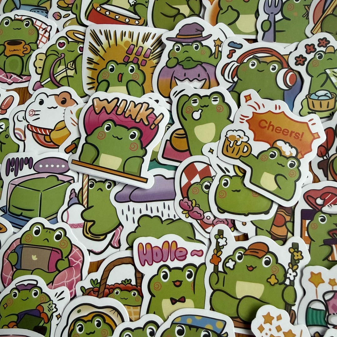 Frog | Sticker Set - Matte Vinyl Waterproof Decals - Etsy
