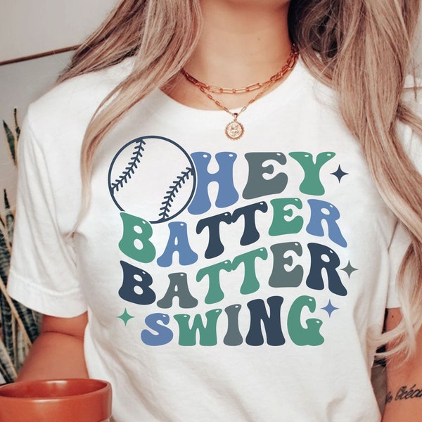 Hey Batter Batter Swing SVG PNG, Retro Baseball Png, Baseball Mom Svg, Summer Retro Shirt, Groovy Vintage Svg, Svg Cricut PNG Sublimation