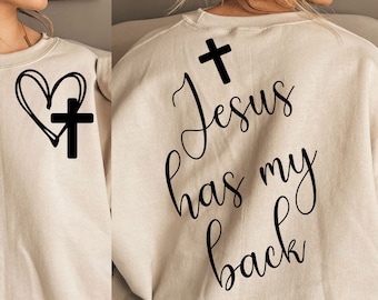 Jesus has my back Front and back PNG file, digital download, instant download, digital design, sublimation, DTF
