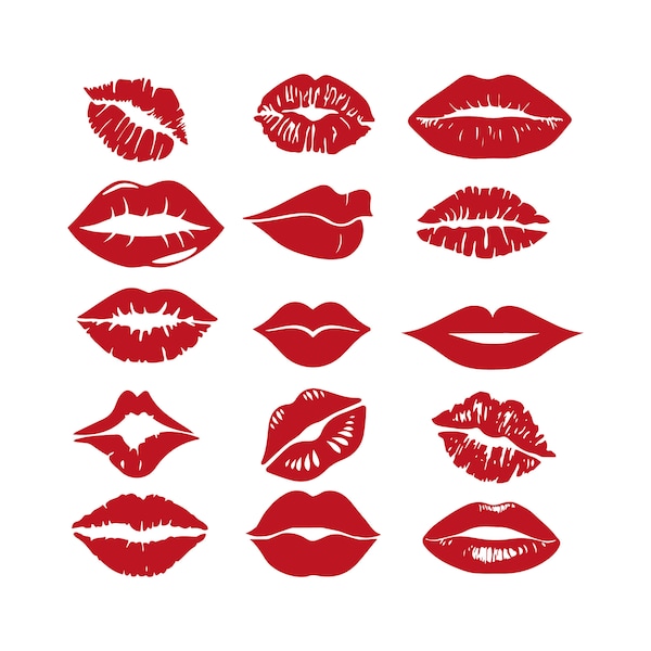 Lips SVG, szminka SVG, Kiss SVG, usta, Walentynki SVG, Kissy Lips SVG, Kiss Cricut Cut Files, Kiss PNG, Love SVG, Pobieranie cyfrowe