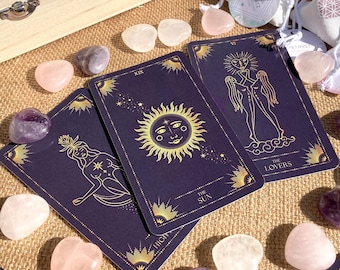 TAROTLEK 78 kort, tarotläsning, söt tarotlek, astrologisk tarotgåva, häxkonstkort, tarotkort för nybörjare, tarotguidebok