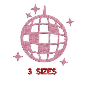 Sparkly Disco Ball Digitized Embroidery Design File in 10 file formats & 3 Sizes