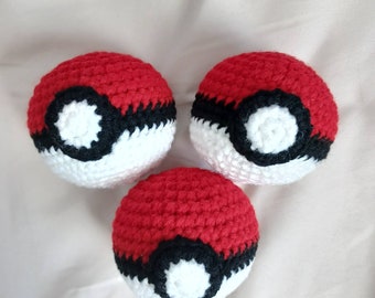 One, 1 Crochet Pokeball Finished item