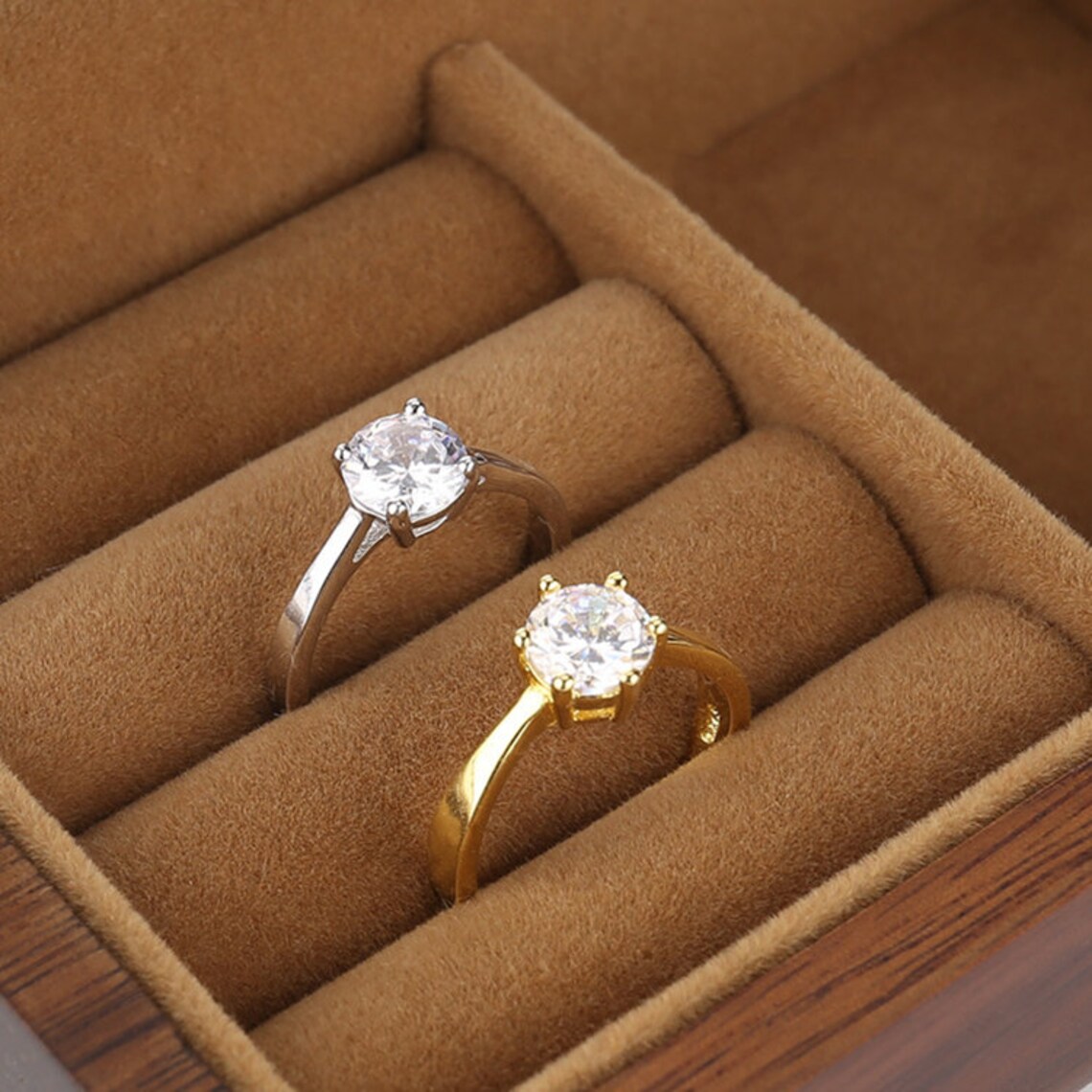 Wedding Ring Box Wood Hexagon Ring Box Engagement Ring Box Ring Bearer