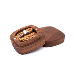 Wedding Ring Box Custom Wood Hexagon Ring Box Engagement Ring Box Ring Bearer Single Slot Ring Box Proposal