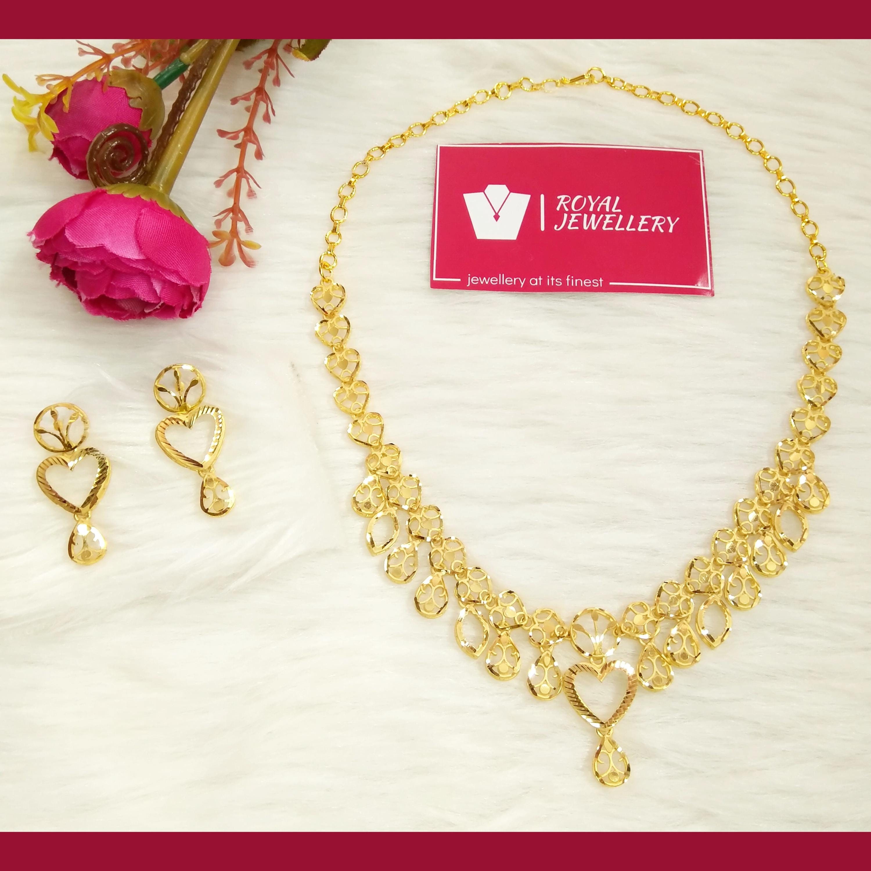 24K Gold Plated African Bead Jewelry Set - Necklace & Earrings, Brass With Zircon - View #8