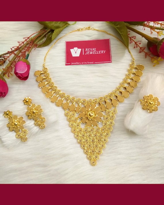 24 carat gold necklace set deals