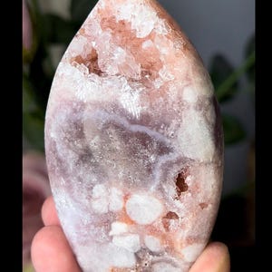 High grade, pink amethyst flame with quartz