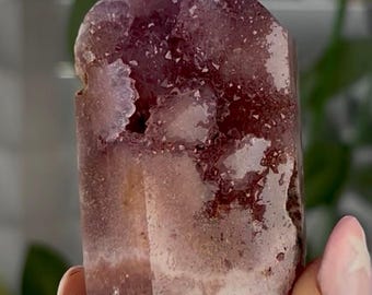 Beautiful, high quality, Pink amethyst tower with lilac druzy - 6.3cm by 4cm