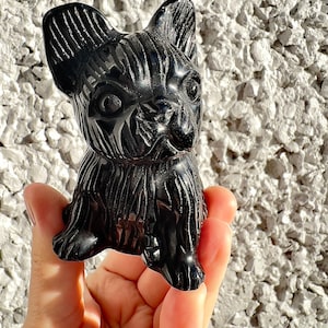 French bulldog carvings, figures,
