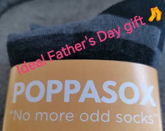 Father's Day Gift - Poppasox - No more odd socks!! Pack of 3 . Size 6-11