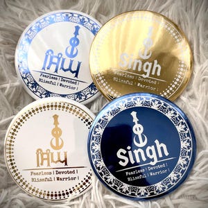 Singh Button Pins: Sikh Warrior Badges